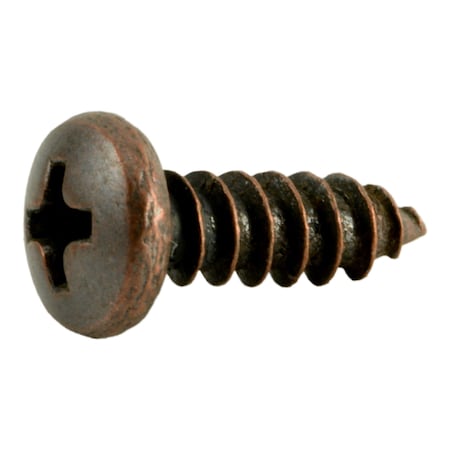 Midwest Fastener Sheet Metal Screw, #8 x 1/2 in, Bronze Plated Steel Pan Head Phillips Drive, 45 PK 35945